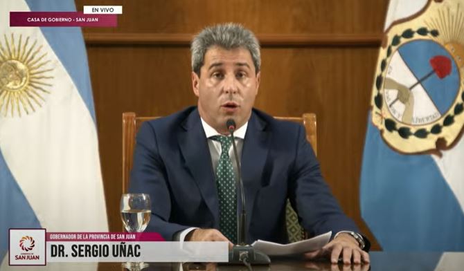 El gobernador Sergio Uñac