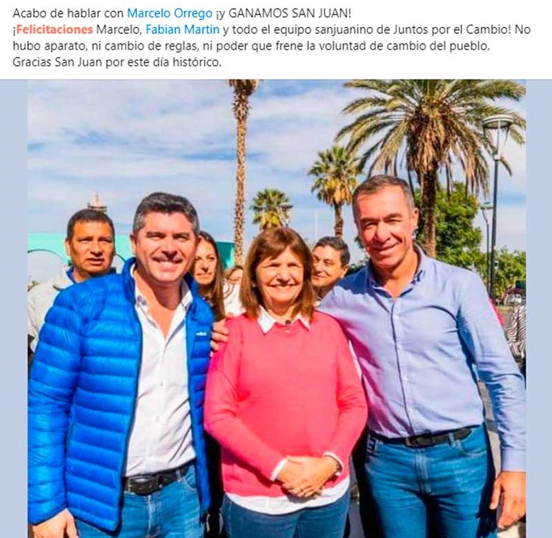 Patricia Bullrich y su saludo a Marcelo Orrego