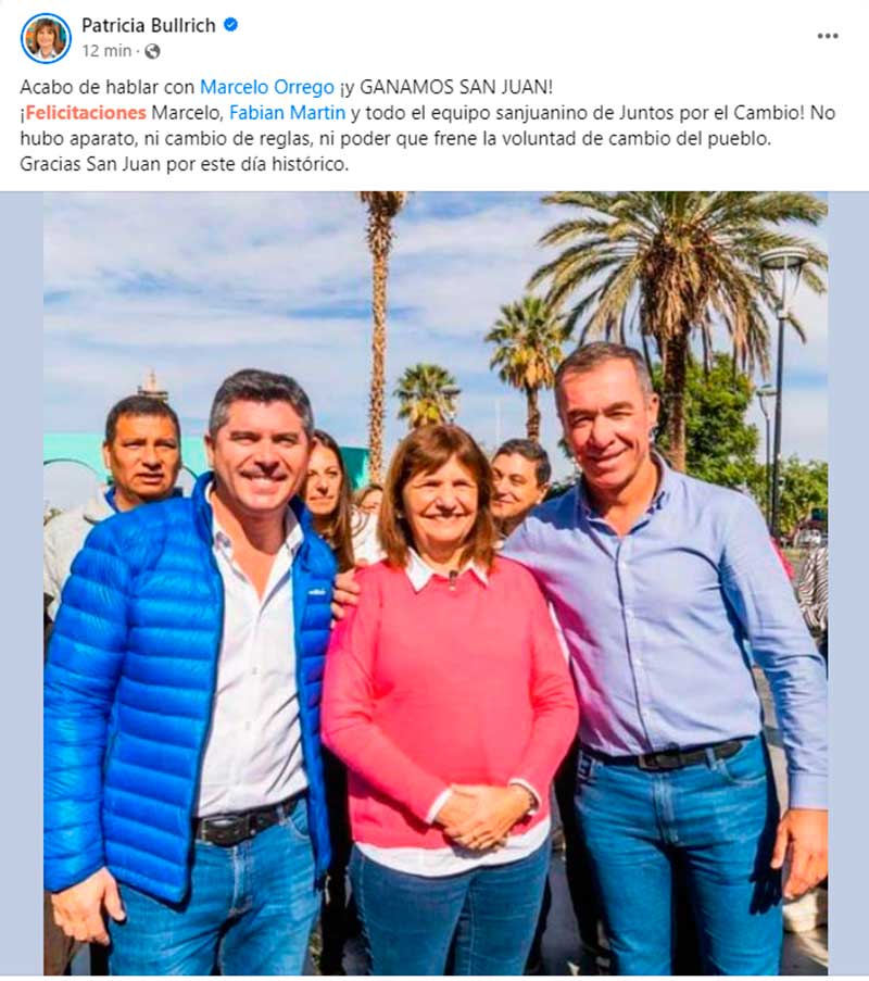 Patricia Bullrich y su saludo a Marcelo Orrego