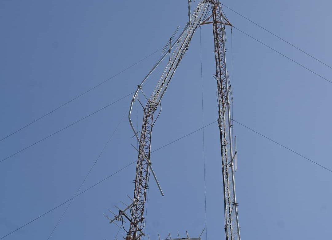 El Viento Sur tiró parte de una antena de radio en Iglesia