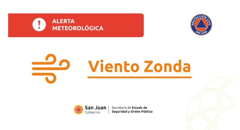 Hay alerta por la llegada de Viento Zonda
