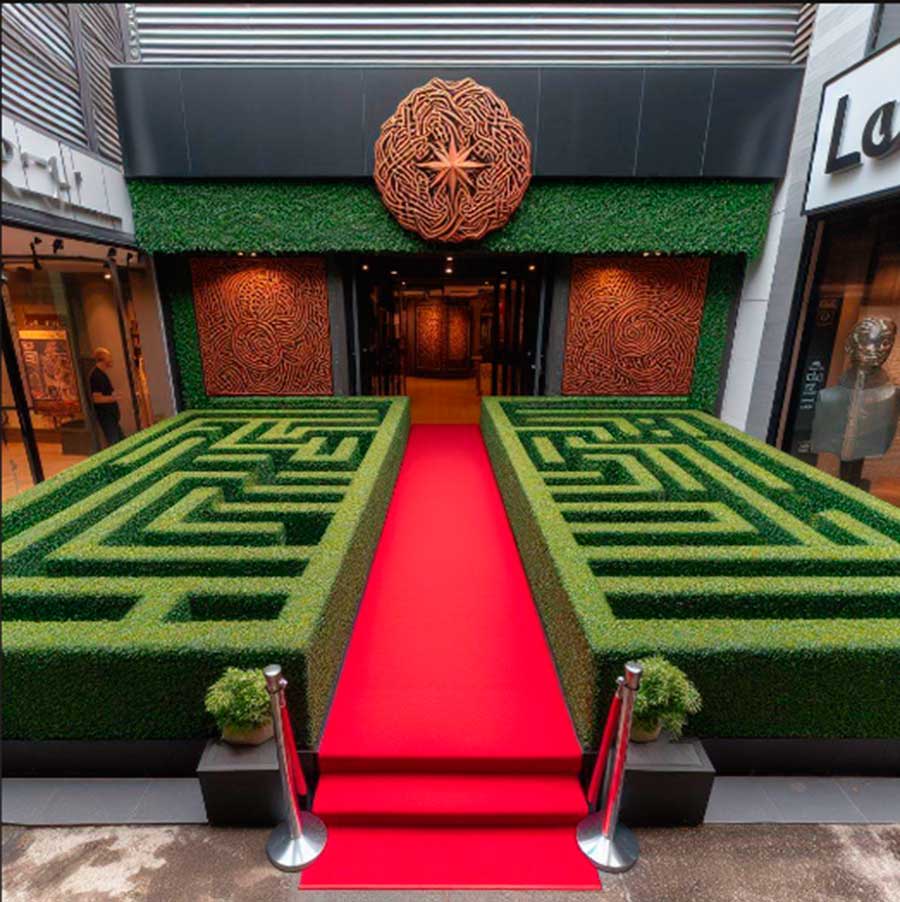 Alfombra roja para entrar, laberinto para salir