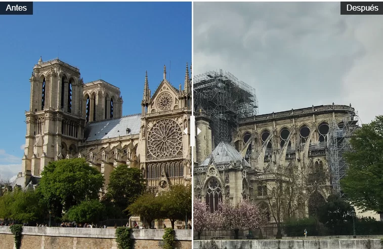 La reconstrucción tras el incendio de la catedral Notre Dame en París