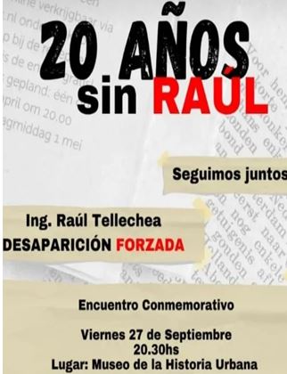 Encuentro conmemorativo a 20 años de la desaparición de Raúl Tellechea