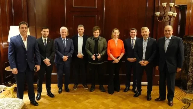 Orrego y otros cinco gobernadores del PRO se reunieron con Javier Milei