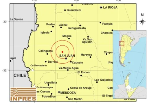 Temblor sacudió San Juan durante la madrugada con epicentro cerca de Talacasto