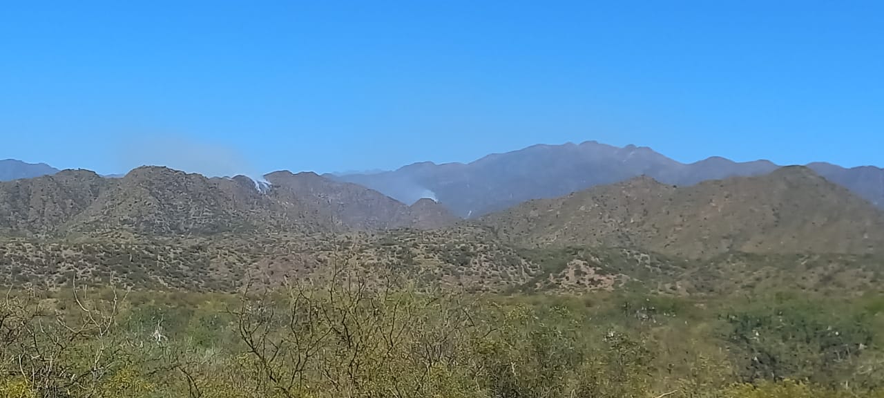 Bomberos trabaja en Valle Fértil para apagar los focos de incendio en las sierras