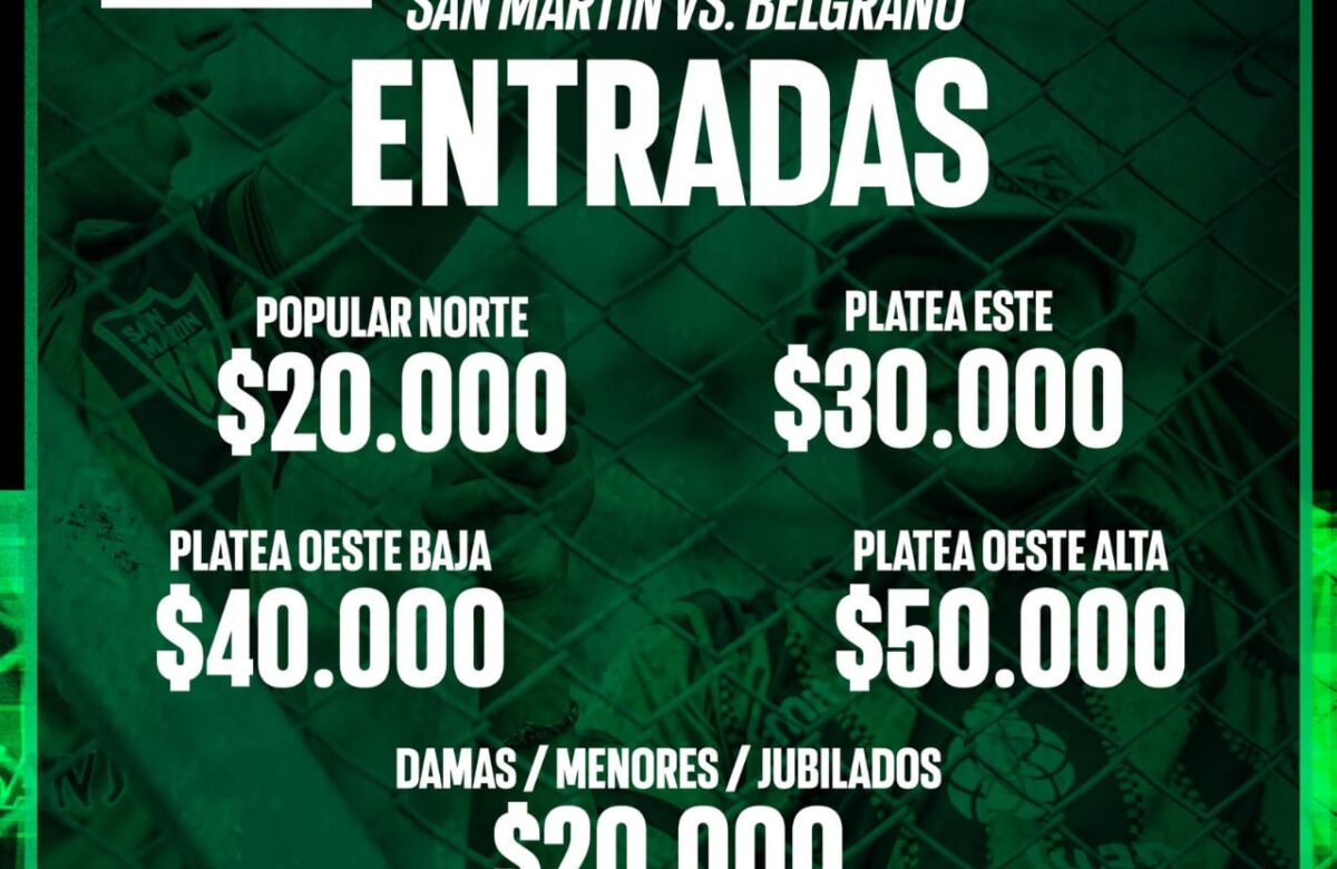 San Martín puso a la venta las entradas para el viernes