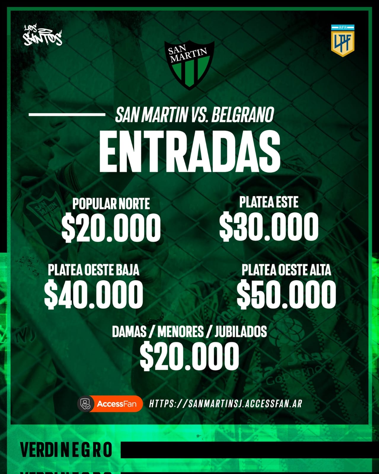 San Martín puso a la venta las entradas para el viernes