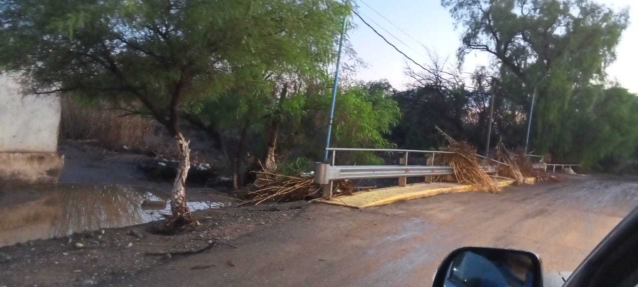 Albardón y Ullúm entre los departamentos más afectados por las tormentas con crecientes y autoevacuados