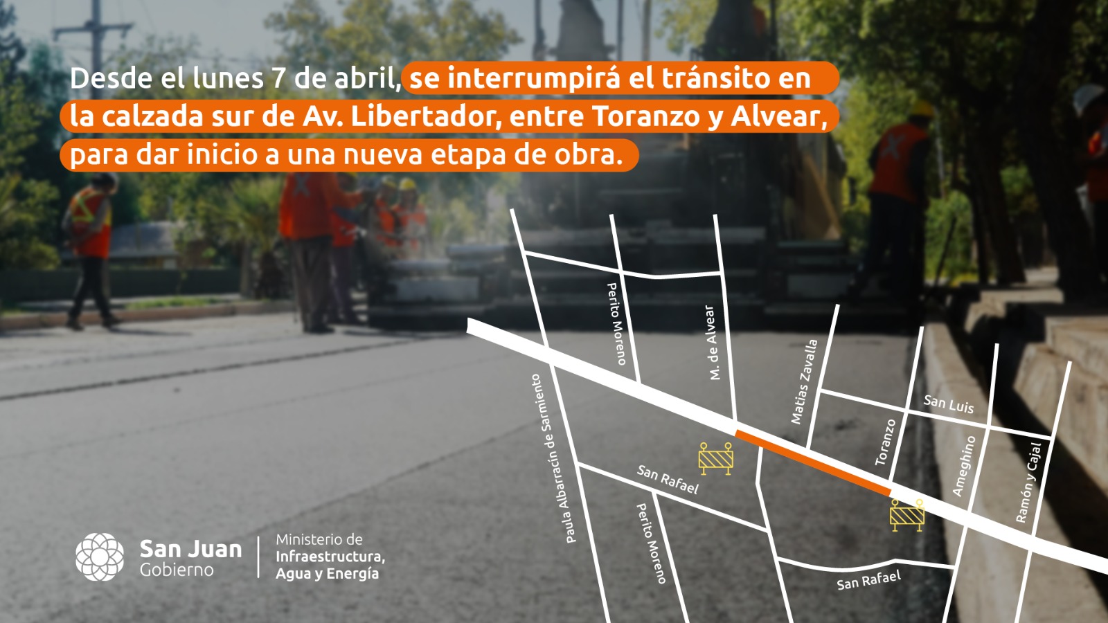 Desde hoy queda cortado un nuevo tramo de Av. Libertador