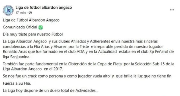 Comunicado Albardon