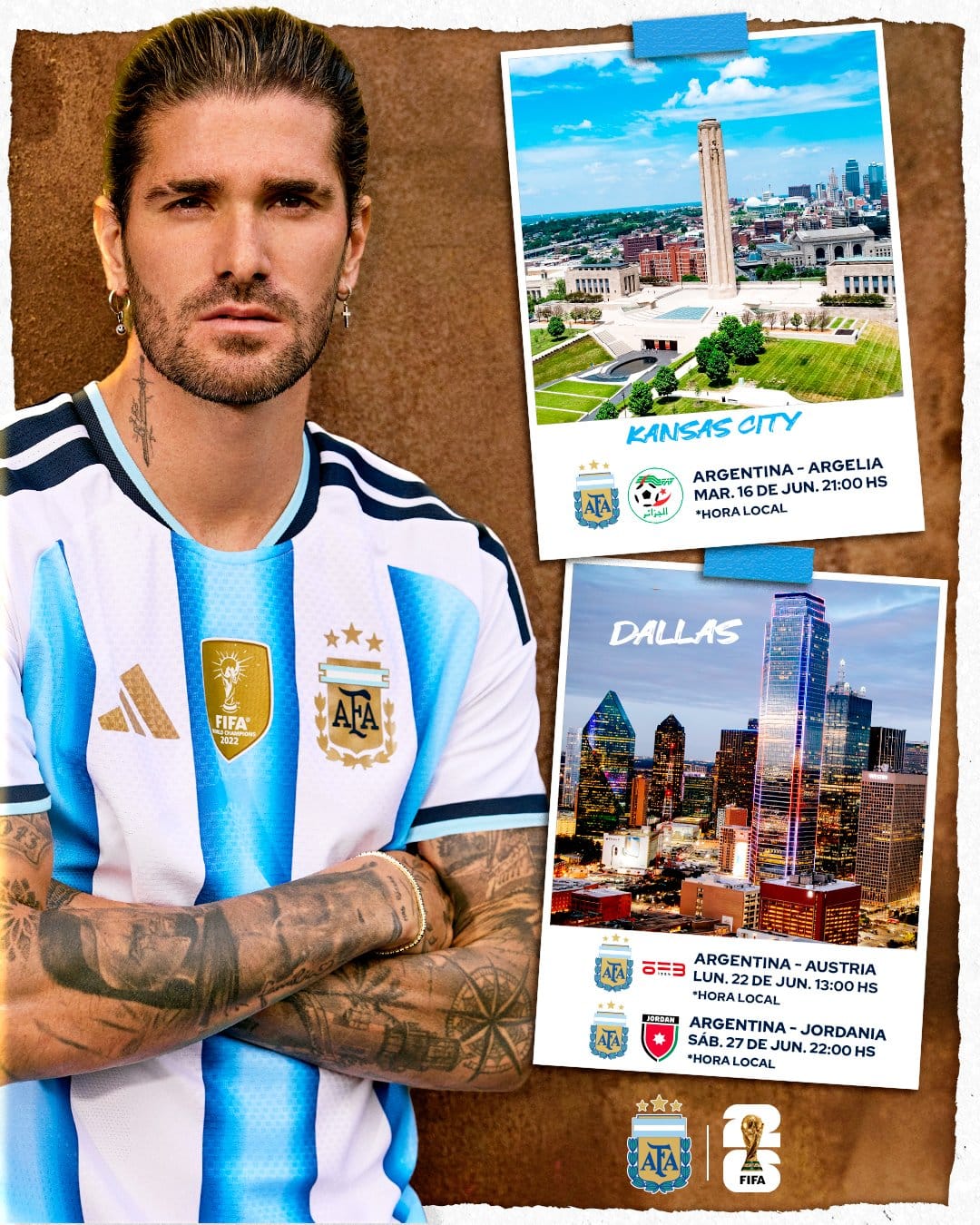 ¡A poner el despertador!: Argentina ya tiene fechas, hora y sedes para debutar en el Mundial 2026