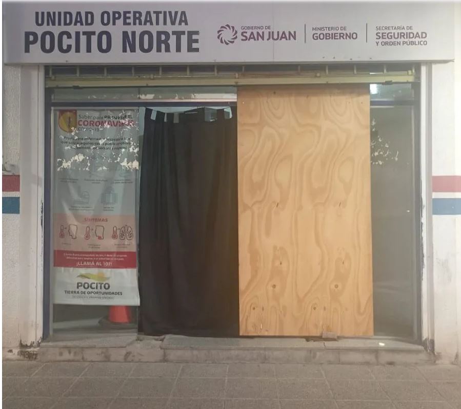 Unidad Operativa Policial Pocito Norte,no teine puerta , ni movilidad