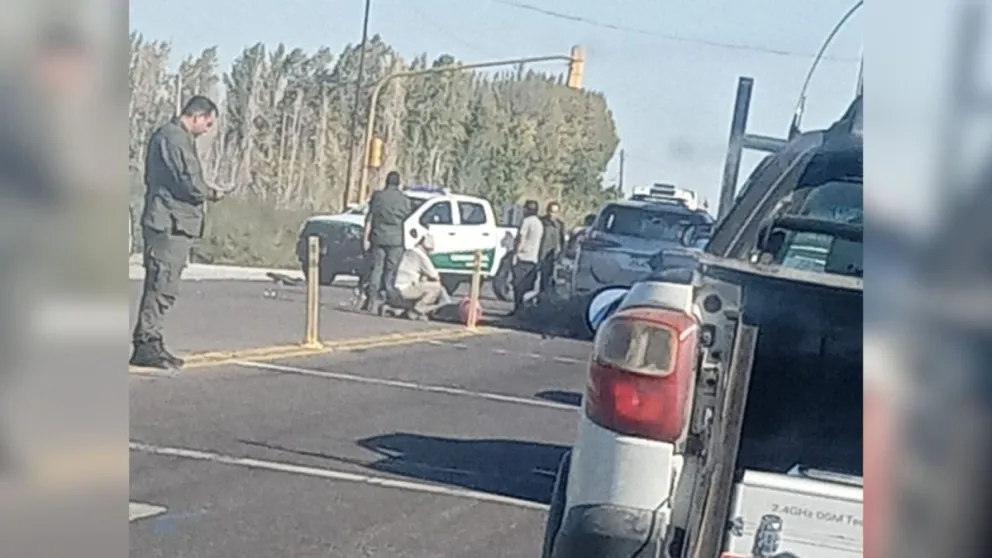 Violento choque en Pocito: un motociclista fue hospitalizado tras el siniestro en Ruta 40