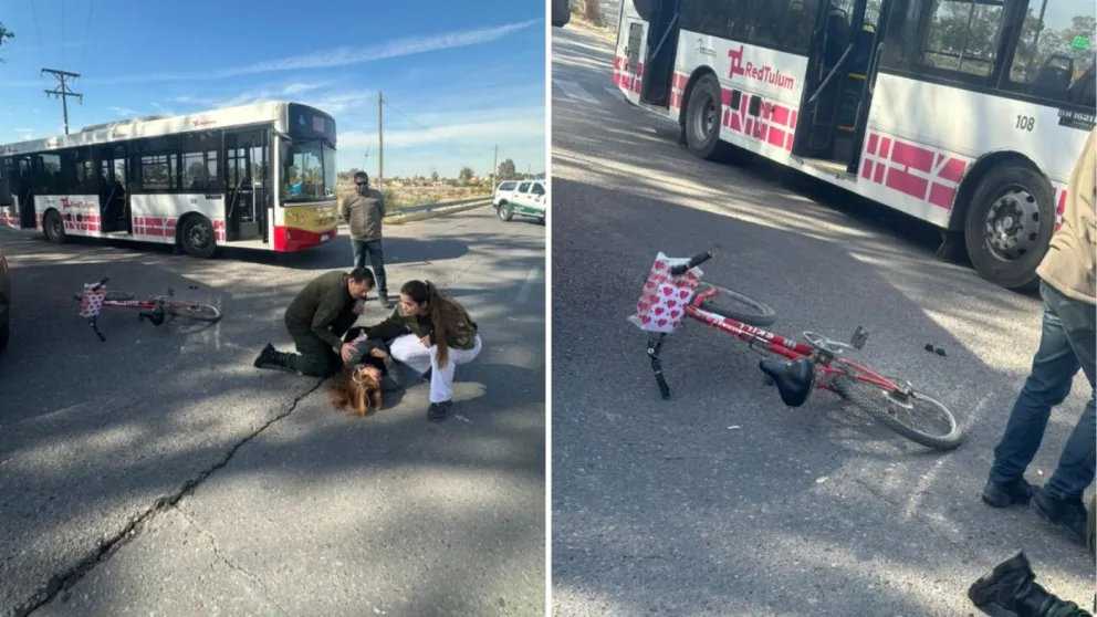 Una ciclista sufrió muerte cerebral tras ser embestida por un colectivo en Rivadavia