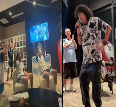 La Mona Jiménez visitó al plantel y grabó video con Messi