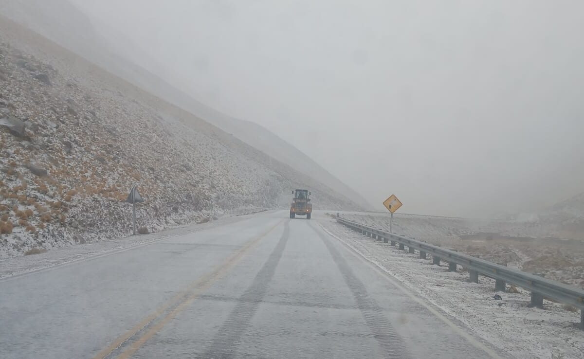 Nieve y calzadas congeladas: Vialidad Nacional pidió extremar los cuidados al circular por rutas de San Juan