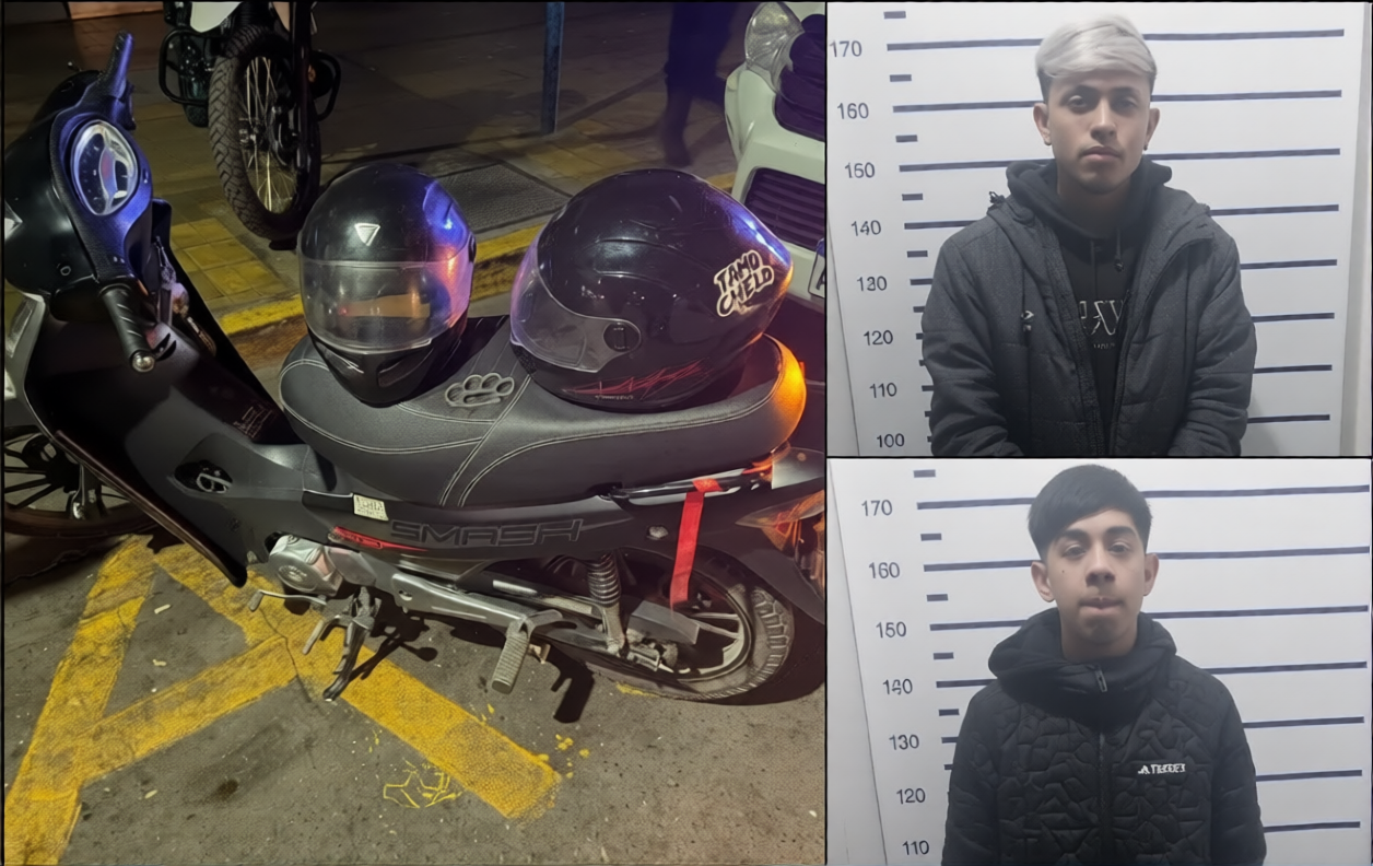 Intentaron arrebatar un celular en pleno centro y fueron detenidos tras una persecución