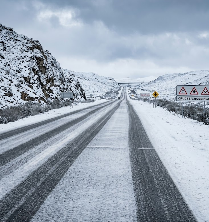 Familias asistidas por filtraciones y un camión varado, tras la nevada en Iglesia