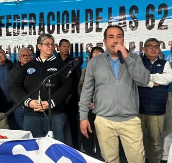 Al frente de las 62 Organziaciones quedó Martín Solazzo, secretario general de los metalúrgicos en San Juan.