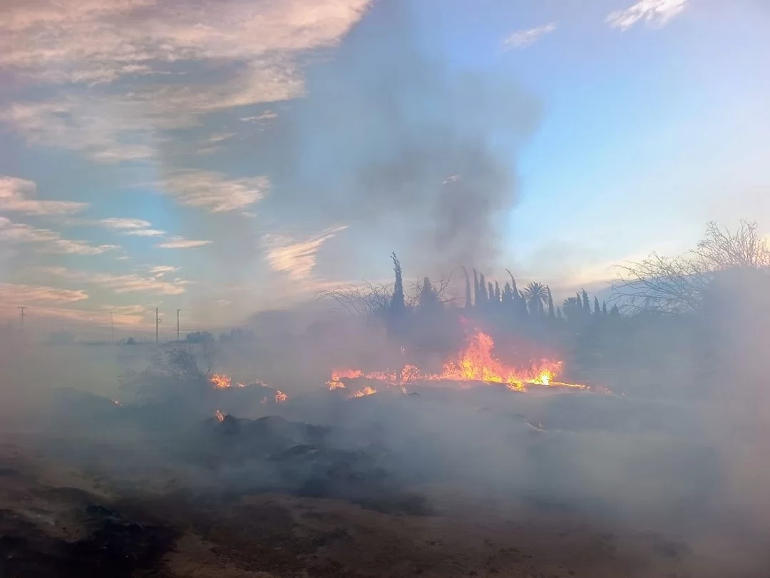 Incendio en Santa Lucía: el fuego amenazó una vivienda y bomberos trabajaron durante horas