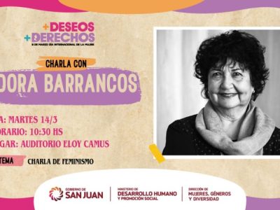 Dora Barrancos llega a San Juan a disertar sobre la “Historia del feminismo”